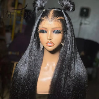 Ultra-Fitted 34in Kinky Straight Skinlike 13X6 HD Lace Front Wig 13x4 HD Lace Full Frontal Human Hair Wig Pre plucked For Women