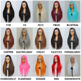 HD Lace Front Wig Skunk Stripe 13X6 Lace Wig Pre Plucked Glueless Synthetic Heat Resistant Long Straight Black and Blonde Wigs