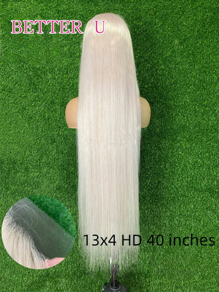 WDBY Beauty 250% Density Platinum Blonde HD Lace Front Wig – #60 Straight Human Hair (13x4 / 13x6, Pre-Plucked)