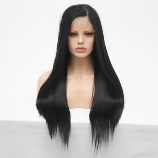 AIMEYA Long Straight Synthetic Lace Front Wig 13X6 Lace Deep Part Wigs for Women Transparent Pre Plucked Blonde Cosplay Wigs