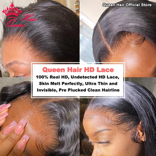 Raw Hair Straight Bundles With HD Lace Closure 5x5 4x4 100% Human Hair Transparent Lace Queen Hair Official Store