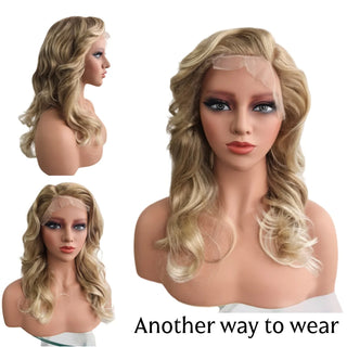Wdbybeauty T-part HD Lace Front 60s 70s Blonde Wig Farrah Fawcett Wigs  Disco Synthetic Hair Long Curly Glueles Full Wigs for Women Lady