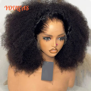 Wdbybeauty lagos Hairline Afro Kinky Curly Wigs Human Hair Wigs Short Bob Wigs 13x4 Lace Frontal Human Hair Wigs For Woman