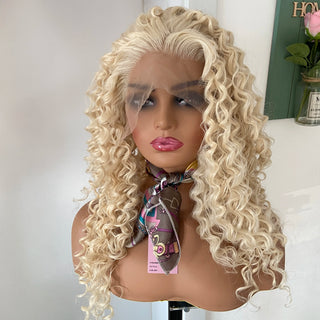 WDBY Beauty – Fashiomag Long Curly #613 Blonde Lace Front Wig (Heat‑Resistant Synthetic, Natural Daily Wear)