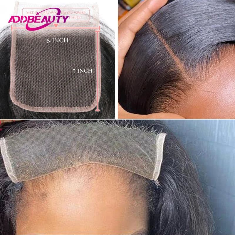 Straight 2x6 HD Lace Closure Human Hair Addbeauty 13x4 13x6 HD Lace Front Brazilian Unproccessed Raw Virgin Human Hair Bundles
