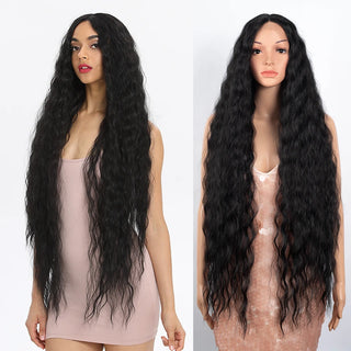 Synthetic Lace Front Wigs For Black Women 40 Inch Long Curly Lace Wigs Ombre Blonde Highlight White Cosplay Wig
