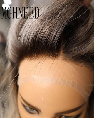 Wdbybeauty highlighted Human Hair Lace Frontal Wig Brown Blonde 13x4 Lace Front Wigs For Women Natural Wave HD Transparent Lace Brazilian