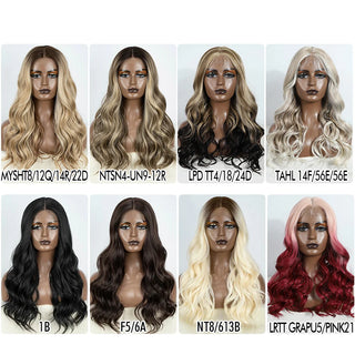 Synthetic Lace Front Wig Long Wavy 24" Body Wavy Hightlight Brown Long  Lace Wig For Women Lace Front Wig Cosplay Wig
