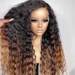 WDBY Beauty – Ombre Blonde 26-Inch Kinky Curly Lace Front Wig (180% Density, Glueless, Pre-Plucked with Baby Hair)