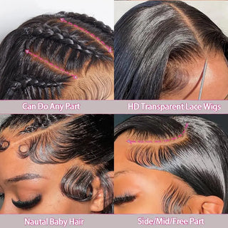 WDBY Beauty 13x6 Straight Brazilian Human Hair Lace Front Wig – Pre-Plucked Natural Color Wig