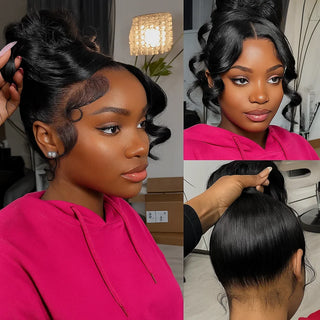 Wdbybeauty real Full lace Human Hair Wigs Bone Straight HD 360 Lace Front Wig For Women Brazilian Hair Glueless 5X5 Lace Wig Pre Cut