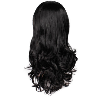Wdbybeauty Long Black Lace Front Wig Synthetic Wigs Baby Hair Women Lace Wig Natural High Density Heat Resistant Wavy Cosplay Wig