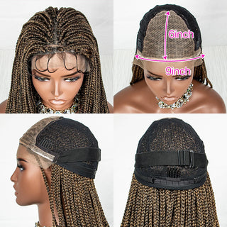 Wdbybeauty lace Front Synthetic Cornrow Braids Wig Wavy Ends 9x6 Lace Long Cornrow Braided Wig Knotless Afro Braiding Hair Wavy Ends Wig