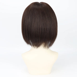 Wdbybeauty Silk Top Wig with Lace Front Short Bob Pixie Cut Wig for Women 100% Human Hair Remy Soft Breathable Lightweight Everyday Wear