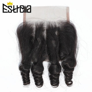 Brazilian Bouncy Curly Hair With Closure Human Hair 3 Bundles With 4×4 Closure Natural Color Funmi Hair Bundles With Closure