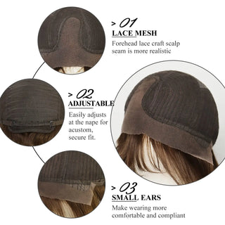 WDBY Beauty – Ombre Blonde Layered Bob Hand‑Tied HD Lace Front Wig (100% Remy Human Hair)
