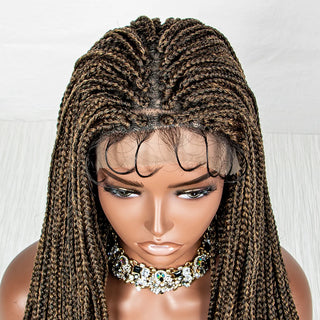 Wdbybeauty lace Front Synthetic Cornrow Braids Wig Wavy Ends 9x6 Lace Long Cornrow Braided Wig Knotless Afro Braiding Hair Wavy Ends Wig