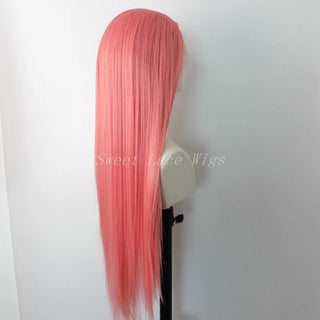 WDBY Beauty – Rose Pink Straight Synthetic Lace Front Wig (Glueless, Natural Hairline, Daily Wear / Cosplay)