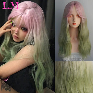 WDBY Beauty – LM Synthetic Long Lace Front Wig (Glueless, Pre‑Plucked Natural Hairline)