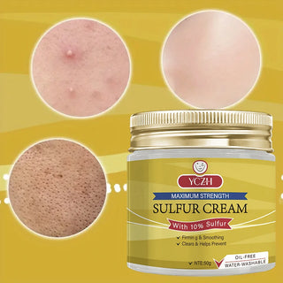 Sulfur Cream, Suitable for All Light Skin Types, Shrinks Pores, Tightens and Firms the Skin, Fast Results, for Daily Use, Stylish Jar Design, Skin Care Product - 50g