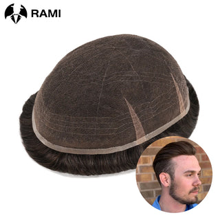 WDBY Beauty Full Lace Men’s Hair System – Remy Indian Human Hair Toupee for Men
