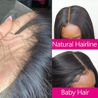 Straight Hair 2X6 13x4 Lace Frontal Closure Only 4x4 5x5 6x6 Lace Closure Brazilian Hair PrePlucked Hair Line Human Hair Closure