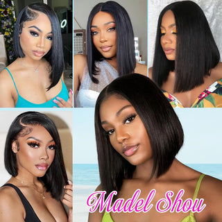 WDBY Beauty – Straight Bob HD Lace Front Wig (13x4 Glueless Human Hair Wig for Black Women)