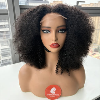 WDBY Beauty – “Millionaire Queen” Glueless Afro Kinky Curly Wig (5x5 HD Closure, 400% Density, Wear & Go Brazilian Human Hair