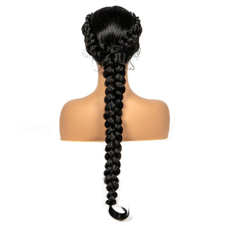 WDBY Beauty Handmade Knotless Twist Braided Lace Front Wig – Synthetic Braided Wig with Baby Hair