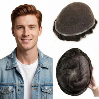 WDBY Beauty – Men’s Full Lace Toupee (Breathable Human Hair Wig for Active Lifestyle)