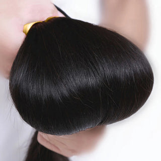 Bone Straight Bundles with Closure Human Hair Brazilian Virgin Hair 3 Bundle with 13x4 HD Lace Frontal Unprocessed Virgin Hair