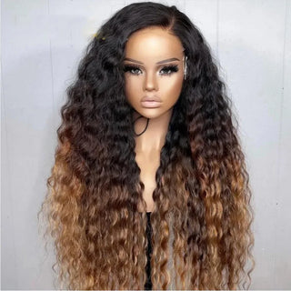 WDBY Beauty – Ombre Blonde 26-Inch Kinky Curly Lace Front Wig (180% Density, Glueless, Pre-Plucked with Baby Hair)