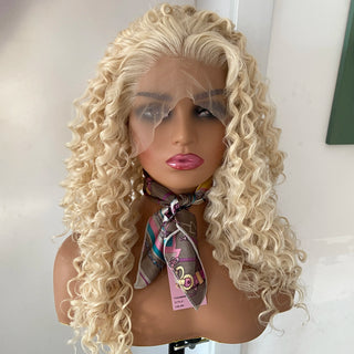 WDBY Beauty – Fashiomag Long Curly #613 Blonde Lace Front Wig (Heat‑Resistant Synthetic, Natural Daily Wear)