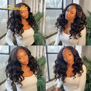 5x5 Transparent Lace Closure Wig Double Texture Kinky Straight And Body Wave Pre Plucked Human Hair Glueless Wig Ready To Wear