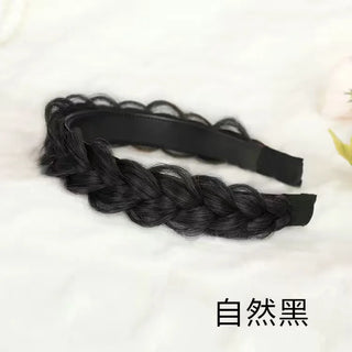 Wdbybeauty New Lazy Wig Twist Headbands For Women Wide Fishbone Braids Hairbands Handmade Retro Head Hoop Hair Styling Headwear Accessories