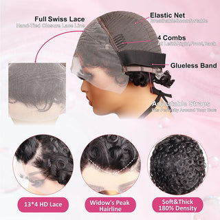 WDBY Beauty – Body Wave Pixie Cut HD Lace Front Wig (13x4 Glueless, Pre‑Plucked 100% Human Hair)