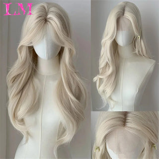 WDBY Beauty – LM Synthetic Long Lace Front Wig (Glueless, Pre‑Plucked Natural Hairline)