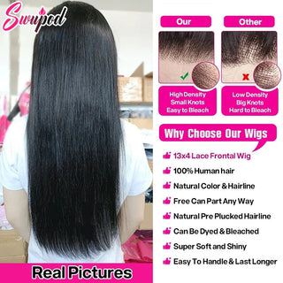 WDBY Beauty 250% Density 360 Full Lace HD Frontal Wig – Silky Straight Remy Human Hair Wig
