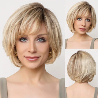 WDBY Beauty – Ombre Blonde Layered Bob Hand‑Tied HD Lace Front Wig (100% Remy Human Hair)