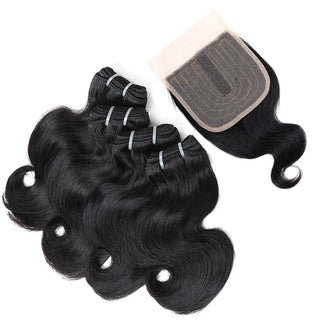 BHF Body Wave Bundles With Closure 100% Natural Remy Brazilian 50g Blonde Ombre Human Hair 4 Bundles With Closure Halloween Day