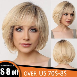 WDBY Beauty – Ombre Blonde Layered Bob Hand‑Tied HD Lace Front Wig (100% Remy Human Hair)