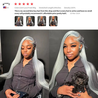 13x4 lace front wig silver grey 613 colors 13x6 HD clear lace front wig human hair wig for black women brazilian remy wig