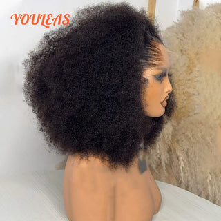 Wdbybeauty lagos Hairline Afro Kinky Curly Wigs Human Hair Wigs Short Bob Wigs 13x4 Lace Frontal Human Hair Wigs For Woman