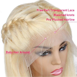 WDBY Beauty Silk Top Full Lace Wig – #613 Light Blonde Body Wave Remy Human Hair (Pre-Plucked, Full Hand-Tied)