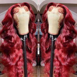 WDBY Beauty – 99J Burgundy Body Wave Lace Front Wig (13x4 / 13x6 / 4x4 HD Lace, Pre‑Plucked Human Hair)