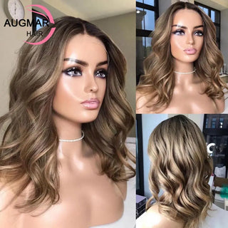 WDBY Beauty – Ash Blonde Highlight Body Wave Lace Front Wig (13x6 HD Lace Front / 360 Lace Frontal Human Hair Wig)