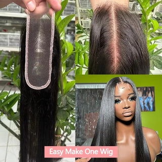 Bundles with 5x5 HD Lace Closure Double Drawn Bone Straight Raw Vietnamese Hair Bundles Virgin Hair Bundles with 13x4 Lace Front