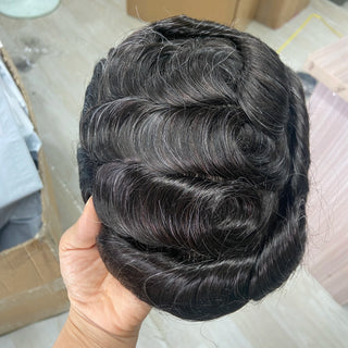 WDBY Beauty Full Lace Men’s Hair System – Remy Indian Human Hair Toupee for Men