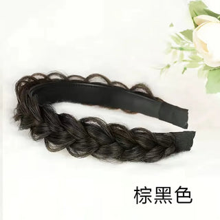 Wdbybeauty New Lazy Wig Twist Headbands For Women Wide Fishbone Braids Hairbands Handmade Retro Head Hoop Hair Styling Headwear Accessories