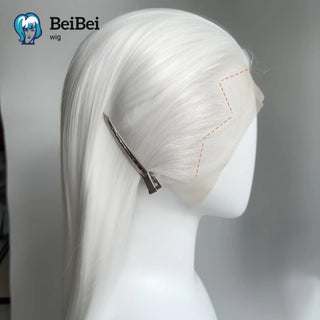 WDBY Beauty 26” White Straight HD Lace Front Wig – Long Heat Resistant Synthetic Wig